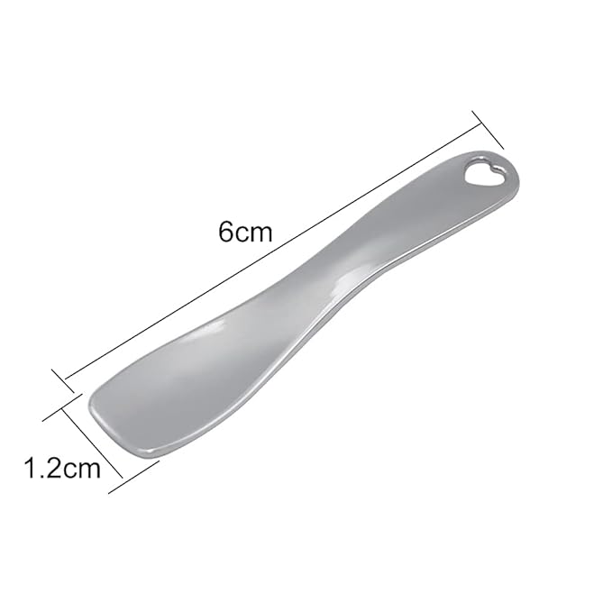 4 Pieces Zinc Alloy Makeup Spatula Eye Cream Spoon Beauty Scoop Mini Spoon Makeup Beauty Spoons Mini Cosmetic Skincare Spatula for Cream Lotions, Shovel Shaped, Silver-Color
