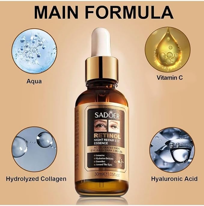 SUERO FACIAL RETINOL EYES NIGHT REPAIR 30 ml, Gold