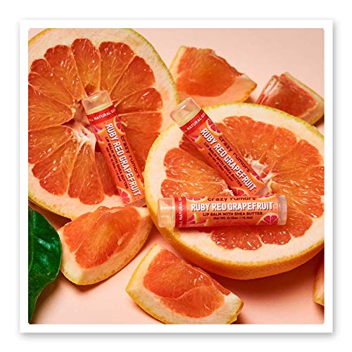 Crazy Rumors Ruby Red Grapefruit Lip Balm. 100% Natural, Vegan, Plant-Based, Made in USA (1-Pack)