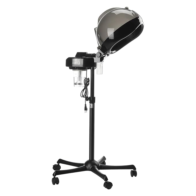 VEVOR Professional Hair Steamer for Deep Conditioning, 11.81-inch Hooded Ionic Hair Steamer with 2 Modes, Height-Adjustable Standing Hair Steamer with Timer, 5 Wheels (2 Lockable) for Salon Home Spa