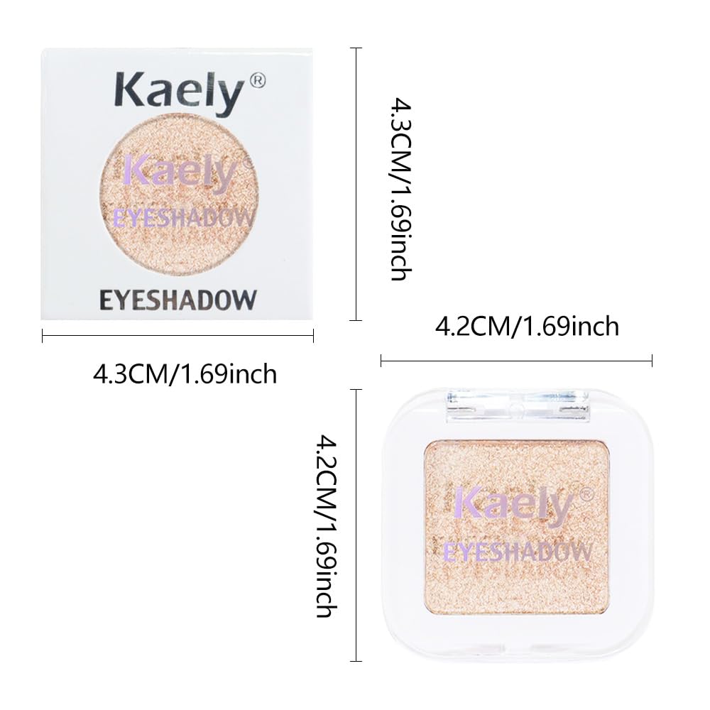 Light Nude Brown Shimmer Single Eyeshadow Makeup Palette, Natural Nude Brown Single Eye Shades, Creamy Pressed Powder for Easy Blending, Mini Travel Palette for Women, Everyday Eyeshadow Makeup