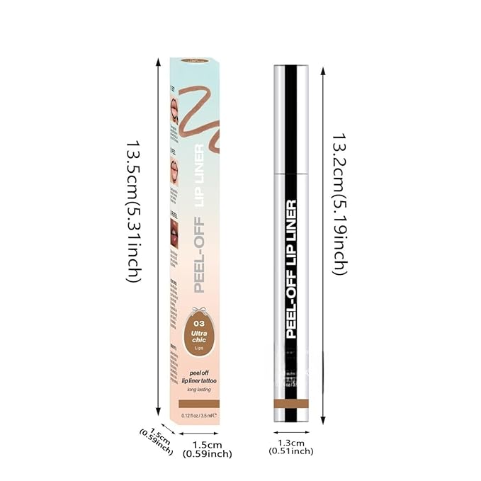 Longwear Peel-off Lip Stain Marker Peel Off with Vitamin E - Smudge-Resistant Lip Liner & Base for All Skin Types (07#)