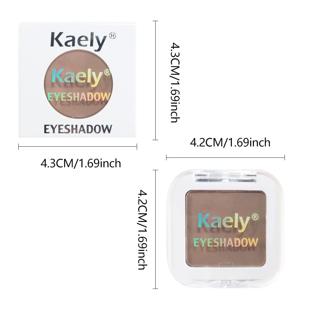 Light Brown Matte Single Eyeshadow Makeup Palette - Light Cocca Single Eye Shades | Creamy Pressed Powder for Easy Blending | Mini Travel Palette for Women | Everyday Natural Eye Makeup, 18#