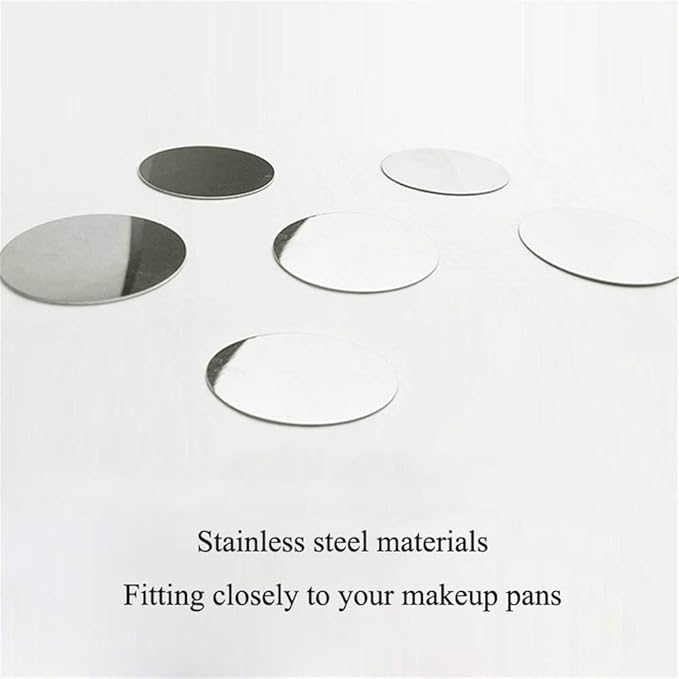 50pcs Round Metal Stickers for Non-Magnetic Eyeshadow Pan Use with Magnetic Makeup Palette (Diameter 2.5cm)