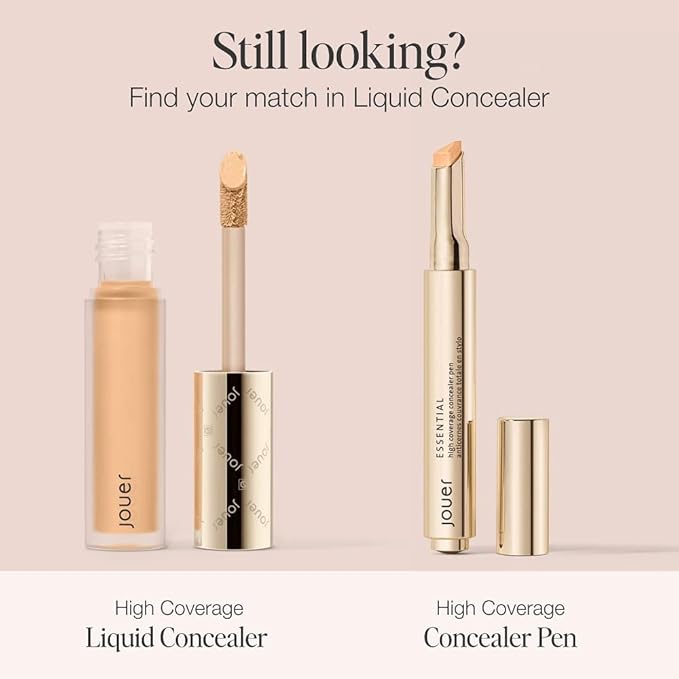 Jouer Essential High Coverage Liquid Concealer - Brightening Concealer - Color Corrector for Under Eye Dark Circles, Spot Coverage, and Eye Primer - Soft Matte Finish, DulceDeLeche