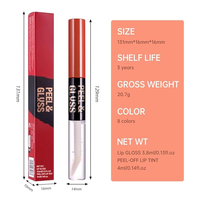 Cool Taupe Peel Off Lip Gloss Tattoo and Lip Oil, Lip Stain Peel Off Masque - Peel Off Lip Tint,Long Lasting Waterproof Transfer-proof Lip Mask Lip Gloss Peel Off Lip Liner,Stay Lip Makeup 06#