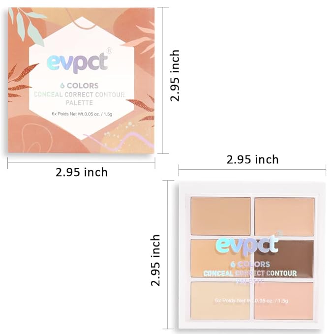 Pro 6 Color Correcting Concealer Palette Light Medium Cream Contouring Makeup for Corrects Dark Circles Red Marks Scars.Beige Creamy Concealer for Mature Skin.Longwear&Waterproof (Netural)