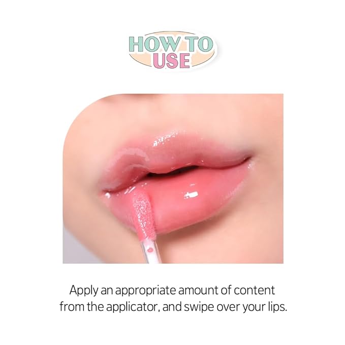 ETUDE Over Glowy Lip Gloss #2 Cotton Candy | Non-Sticky Vegan Lip Tint | Moisturized & Long-lasting Lip Gloss | Daily Tint for Dry Lips, Korean Makeup, K-beauty, Perfect for Gift