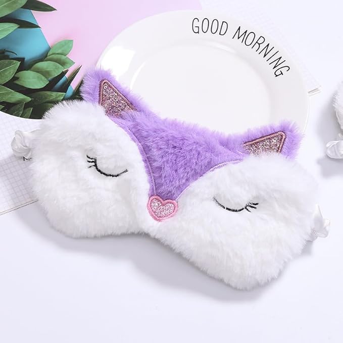 Fox Eye Mask Plush Fox Cloud Sheep Dream Eye Cover Sleeping Mask Eye Band Shade Blindfold Goggles Relax Travel Eye Patch