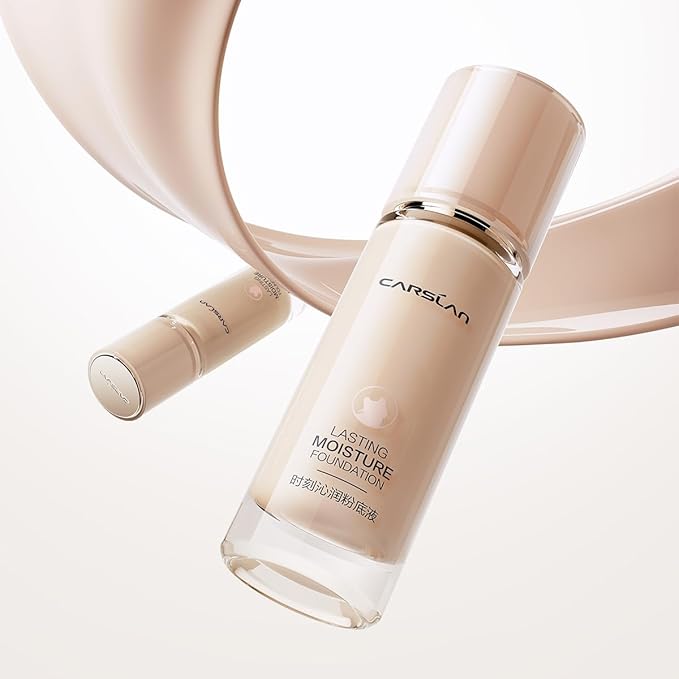 Lasting Moisture Foundation, 24H Longlasting Medium Coverage Dewy Finish Face Makeup, Poreless, Lightweight, Hydrating Liquid Foundation For Dry Skin, W01