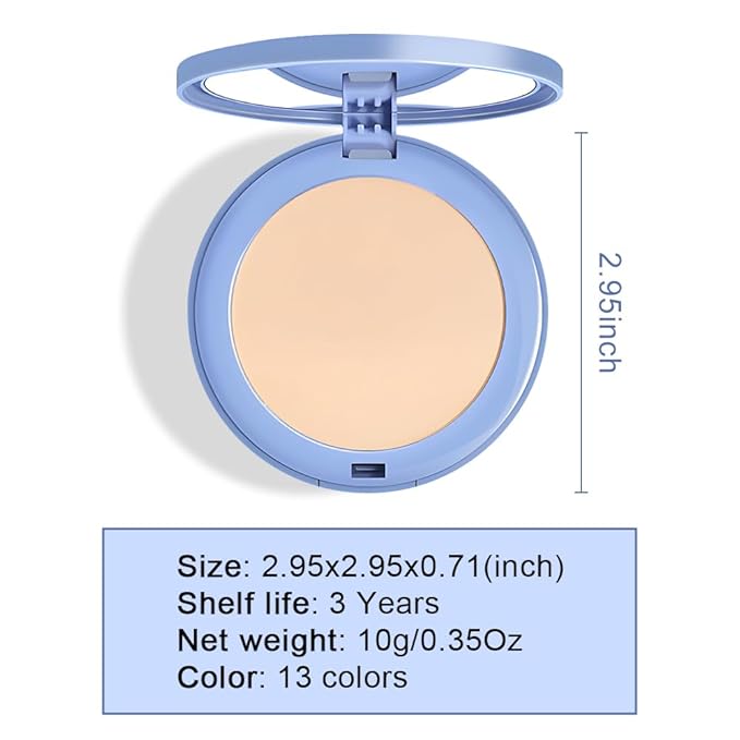 Oil Control Matte Perfection Face Pressed Powder, Matte Smooth Flawless Setting Powder Makeup, Polvo Compacto De Maquillaje, Waterproof Long Lasting, Cruelty Free, 0.35Oz (02 Natural Beige)
