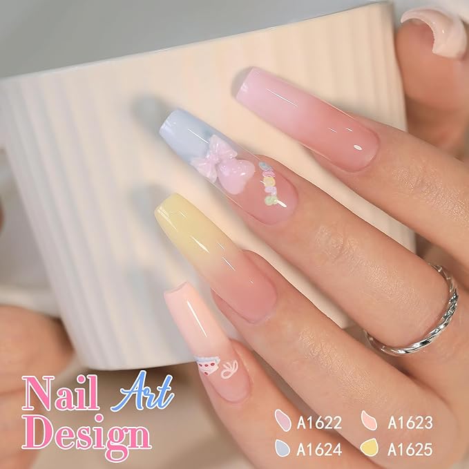 Double Rhythm 0.50 OZ Translucent Gel Polish Same Color Same Bottle Sheer Pastel Neutral Natural Milky 15 ML Jelly UV Nail Art DIY at Home (Yellow-A1625)
