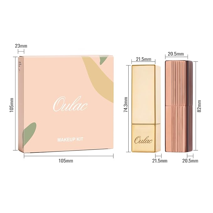 Oulac Metallic Brown Lipstick Set 3PCS, Comfortable Creamy Texture, Smooth No Grainy Feeling, Vegan & Gluten Free, Full-Coverage Lip Makeup, 3 X 4.3 g, 604+24+GM10