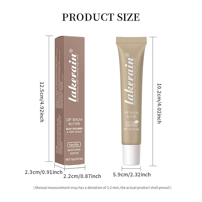 Lip Butter Balm, Day/Night Hydrating Lip Mask, Moisturizing Lip Balm Butter, Ultra-Nourishing Lip Care Moisturizer, Lip Butter Gloss Shine Lip Glow Oil Makeup#1 Vanilla