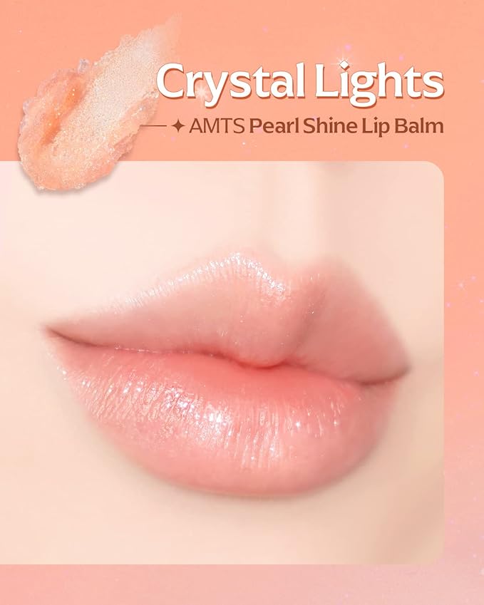 AMTS Tinted Lip Balm Duo - Aurora Lights & Crystal Lights | Hydrating Glitter Lipstick | Pearl Shimmering Daily Lip Makeup for dry, cracked, chapped lips | korean beauty Moisture Lip Tint