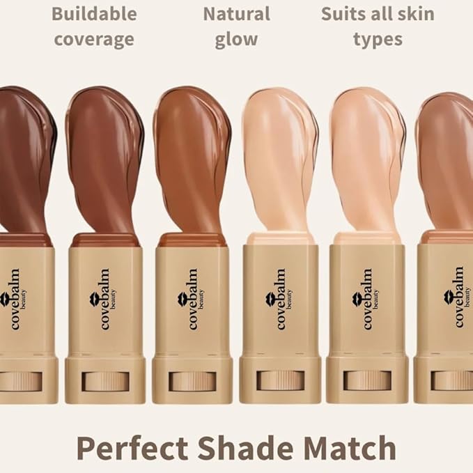 Cove Balm Beauty Skin Tint,Solid Tinted Serum Boosted Skin Tint Balm, Facial Color Correct, Radiant & Dewy Finish, Face Tinted Foundation, Covebalm Foundation Stick For Face Makeup (#04)