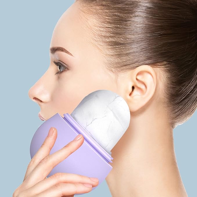 Ice Face Roller, Joyeee Silicone Ice Roller For Face and Eyes Puffiness Relief Reusable Face Ice Cubes Migraine Pain Relief Facial Ice Mold Skincare Tools Gifts for Women Beauty
