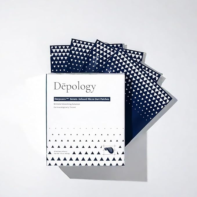 depology Deepcare+ Serum-Infused Micro Dart needle Patche | 4 Pairs Eye Mask | Under Eye Patches for Wrinkles | Fine Lines | Synthesized Molecules