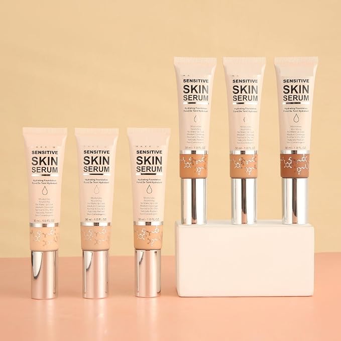 MAEPEOR Hydrating Foundation 6 Colors Full Coverage Liquid Foundation Naturally Mattle Oil-Control Foundation for All Skin Tone (03 Buff Beige)