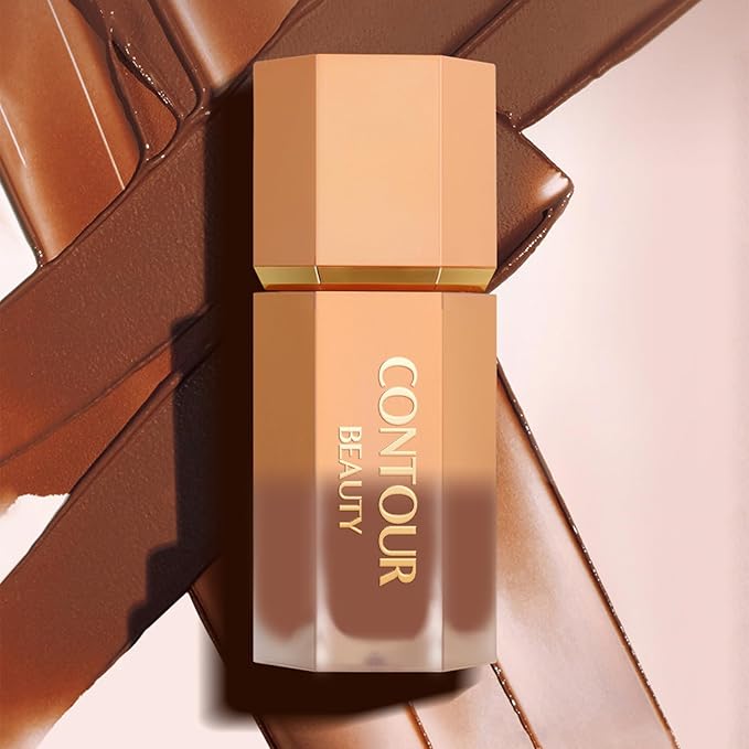 Liquid Contour Stick, Soft Cream Contour Makeup, Liquid Bronzer Face Concealer Matte Contouring with Cushion Applicator, Long Lasting Silky Face Contour Cream Bronzer Contouring Makeup (103)