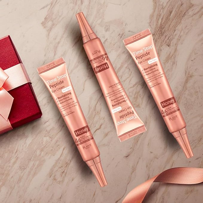 THE PLANT BASE Time Stop Peptide Eye Cream for Face 30ml | Rose 36% + Honey 10% + Peptide | Wrinkle Cream | Revitalizing | Extra Firming | Radiant Finish | Skin Refining | So radiant