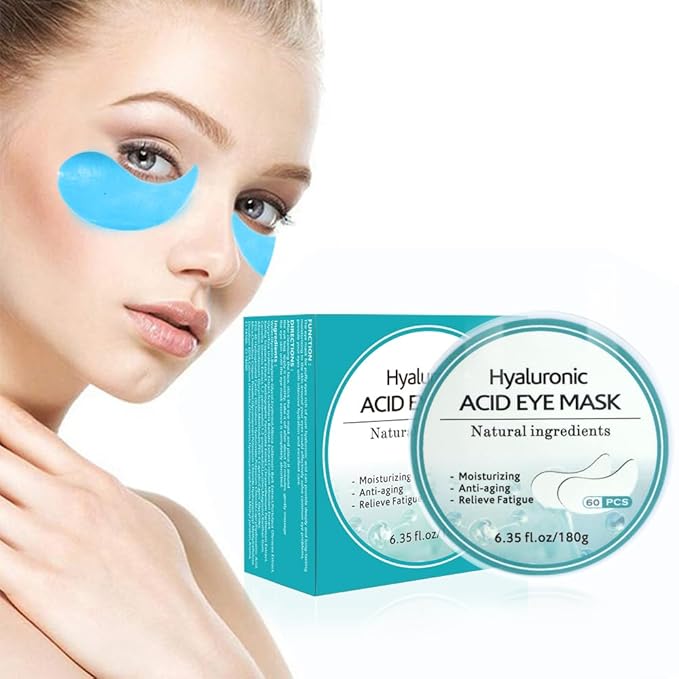 Under Eye Patches for Puffy Eyes: 60PCS Collagen Eye Gels Pads - Blue Hyaluronic Acid Under Eye Mask - Reduce Dark Circles & Bags - Skin Eye Care Products
