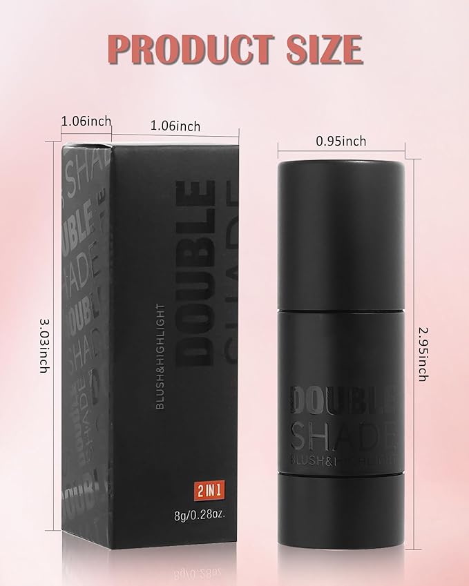 Cream Blush Stick Makeup for Cheeks, Multi Blush & Highlighter Contour Stick, Long Lasting Waterproof Creme Blush Bronzer Stick, Lightweight Matte and Dewy Finish, Face Shaping Makeup for Women-02