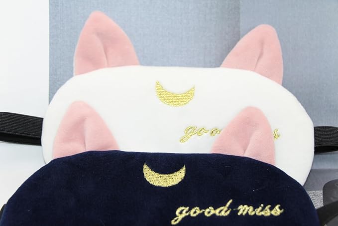 2PCS Eye Mask for Sleeping Cute Sailor Moon Natural Sleep Eye Mask Eyeshade Cover Shade Eye Patch Soft Portable Blindfold Travel Eyepatch for Girls Boys Women Men