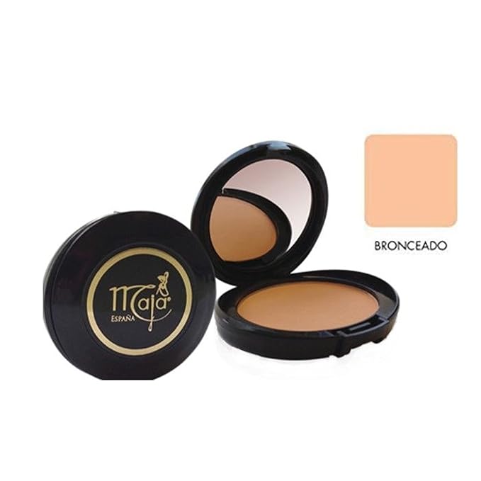 Bronceado Maja Pressed Powder| Delicately Scented Pressed Powder, Mirror and Tassel Compartment for Flawless Skin; 0.53 Ounces
