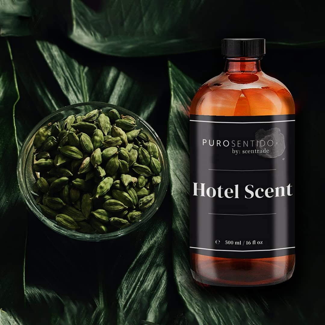 PuroSentido Hotel Signature Aroma Oil (500 ml) - Luxury Essential & Fragrance Oil for Diffusers and Humidifiers, Creamy Coconut, Warm Cashmere, Cool Spices & Sandalwood Home & Hotel Scent