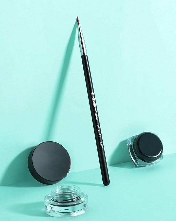 Eyeliner Brush Ultra Fine Point Premium Gel Eyeliner Brush Nylon Bristles Professional Makeup Tools for Lquid Powder And Paste Black (E819)