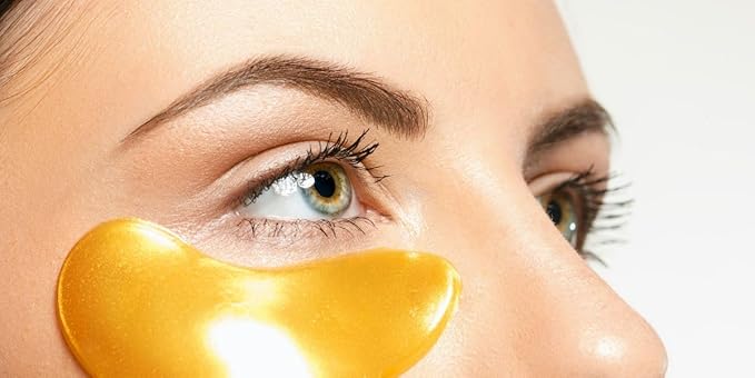 Nourishing Collagen & Peptide Under Eye Patches. With Vitamin E and Hyalauronic Acid. All Organic, Vegan and Paraben Free. (Gold)
