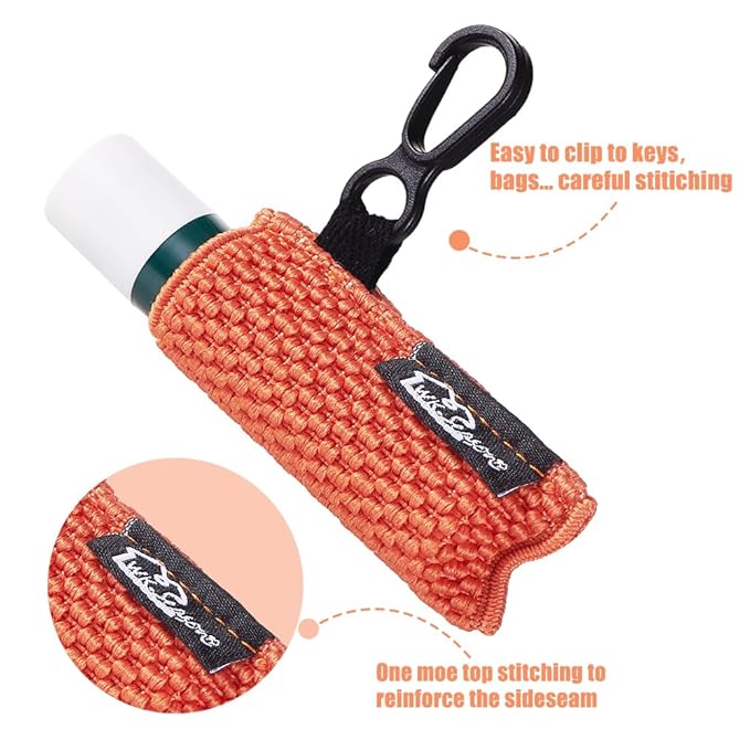 WKieason Lip Balm Sleeves Holder Keychain Bulk 10pcs Clip on Chapstick Key chain Holder Lip Gloss Keychain Holder Sleeve Tight-Knit Elastic Lipstick Key Chain Holder