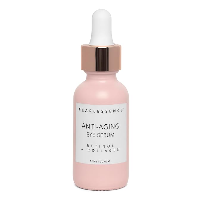 Pearlesssence Anti-Aging Eye Serum (Retinol + Collagen) - Helps Reduce Fine Lines & Wrinkles | Gentle & Lightweight Formula | Plumps & Tightens | Made in USA & Free (1oz)