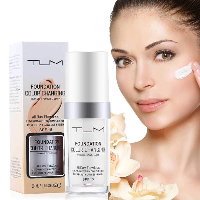 KOSIMI 30ml TLM Color Changing Foundation Liquid Base Makeup Change To Your Skin Tone By Just Blending, white