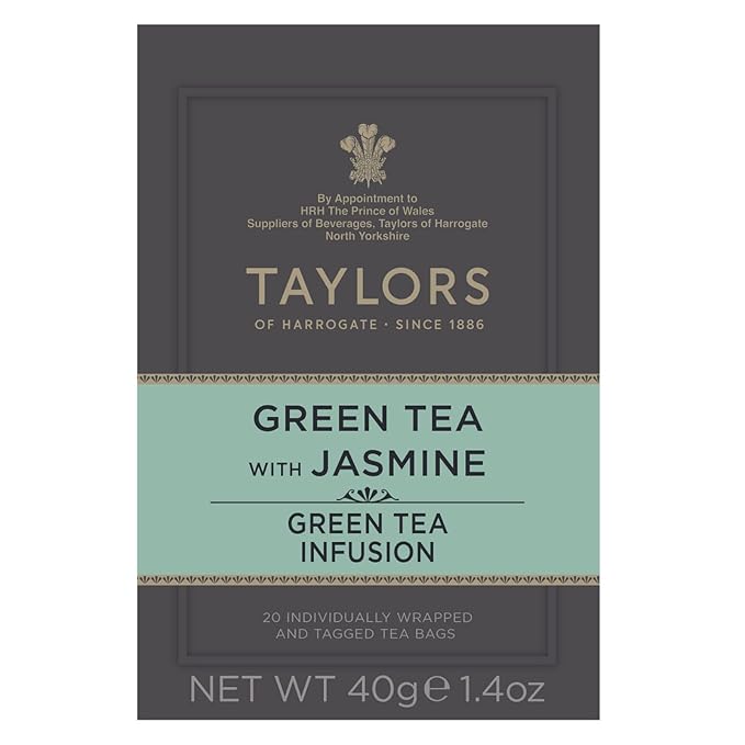 Taylors of Harrogate Green Tea with Jasmine, 20 Count (Pack of 6)