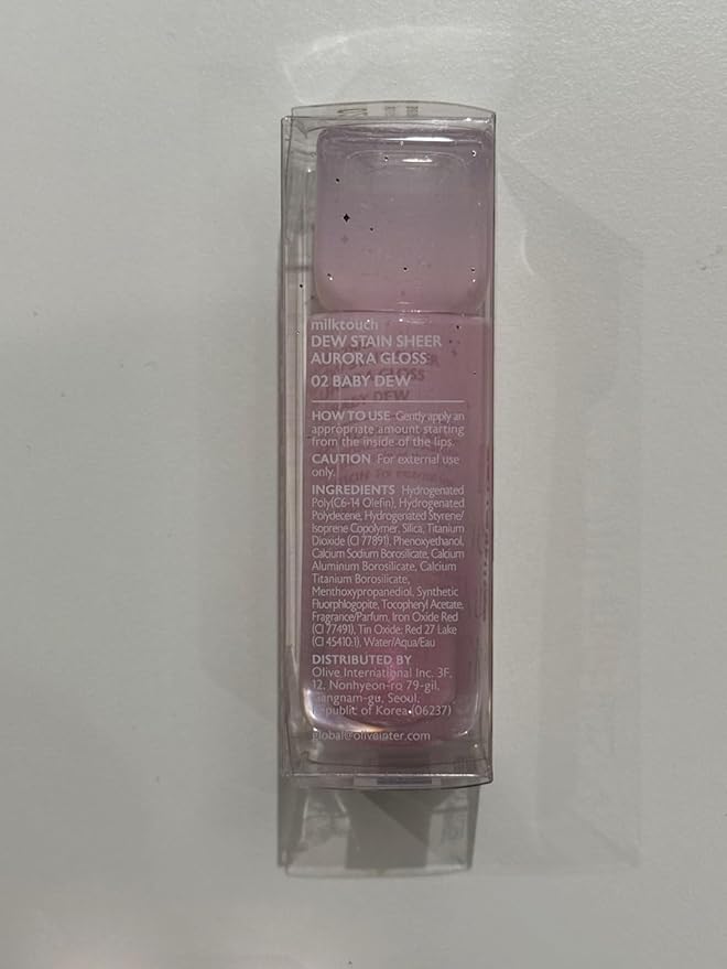 MILKTOUCH Dew Stain Sheer Lip Gloss (02 Baby Dew, 0.14 Fl Oz (Pack of 1))