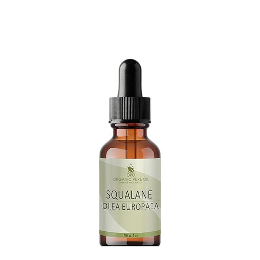 Squalane Oil - 1 oz - 30ml Glass & Dropper - Pure, Plant-Derived, Non GMO, Refined Squalene from Olives - Ultra Hydrating Carrier Facial Oil for Under Eyes, Skin, Hair, Body, Scalp & More