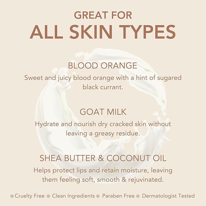 Dionis - Goat Milk Skincare Scented Lip Balm - Set of 6 (0.28 oz) - Made in the USA - Cruelty-free and Paraben-free (Blood Orange)
