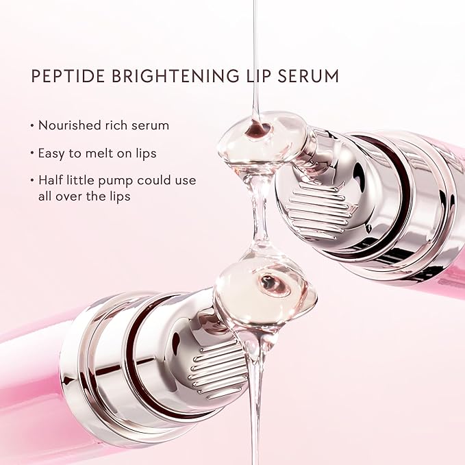 Hydrating Brightening Lip Serum, Nourishing Hydration Tinted Lip Stain, Plumping Lip Gloss with Polypeptide Squalane (00 Clear)