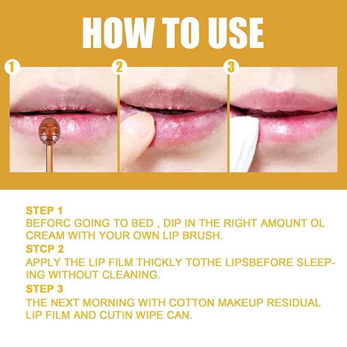 4PCS Nourishing Bee Lip Balm Honey Pot, Honey & Strawberry Lip Mask Moisturizing Lip Balm with Brush, Hydrating & Prevention Dry and Cracked Lips Reduces Lip Lines Lip Care Product