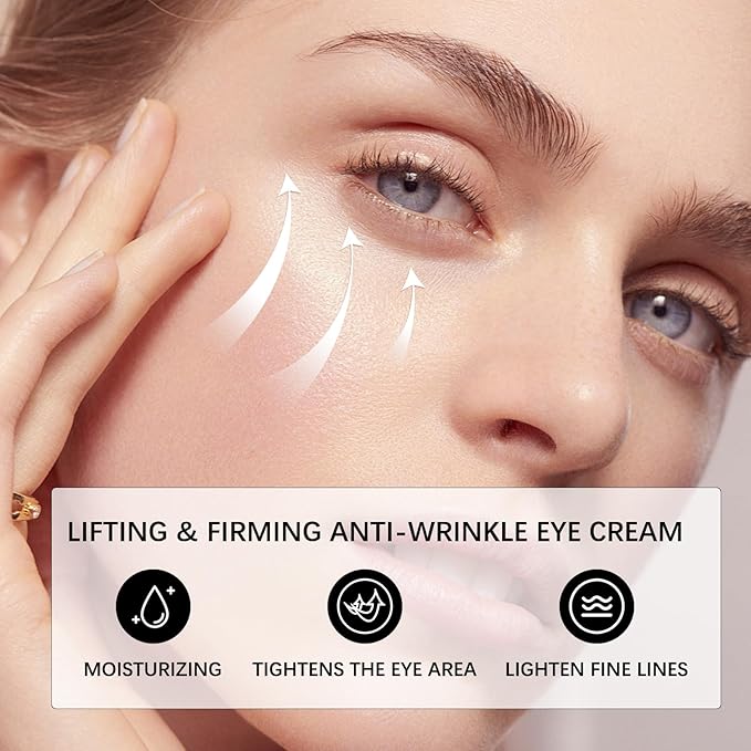 Temporary Eye Tightener Cream, 5 PCS Instant Firm Eye Cream- 60s Instant Under Eyes Tightener - Firm & Reduces Under Eyes Bags - Anti Aging Fine Lines