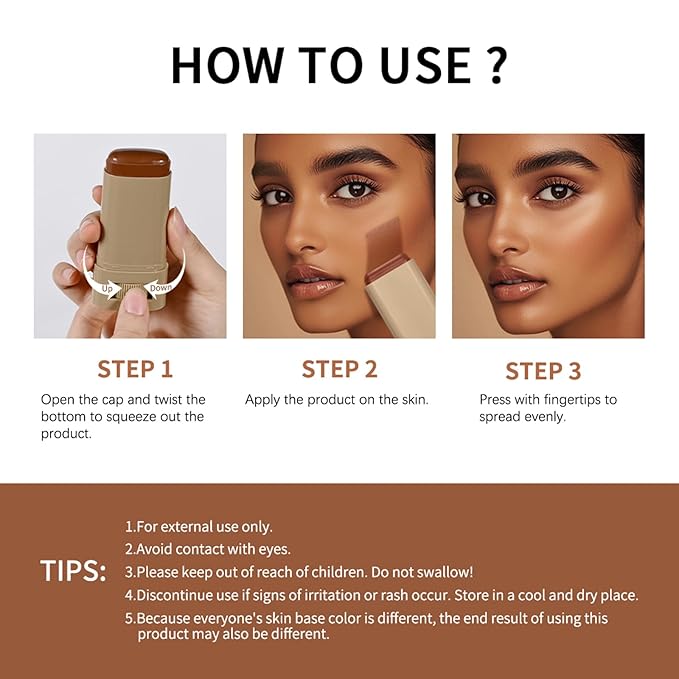 Beauty Balm Serum Boosted Skin Tint – Hydrating Tinted Moisturizer, Lightweight Solid Tinted Foundation Stick for Flawless, Sheer to Medium Coverage, Radiant & Dewy Finish, All-Day Wear (5#, 1)