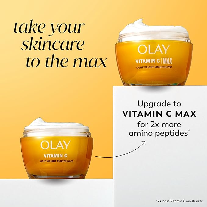 Olay Vitamin C Face Moisturizer, Brightening Cream for Women, Instant Hydration, Evens Tone, Dark Spot & Hyperpigmentation Reduction, Glowing Skin Care - Niaciniamide, Lactic Acid, 1.7 Oz