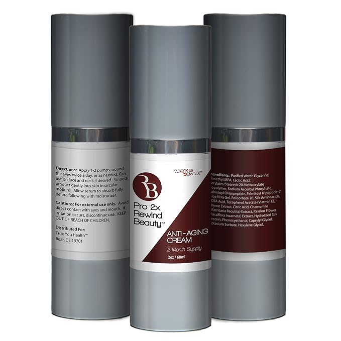 Pro 2x Rewind Beauty - Premium Anti-Aging Eye Serum - 2 Month Supply - Skin Firming Technology To Help Reduce Wrinkles Appearance & Tighten Bags Under Eyes - Diminish the Look of Dark Circles