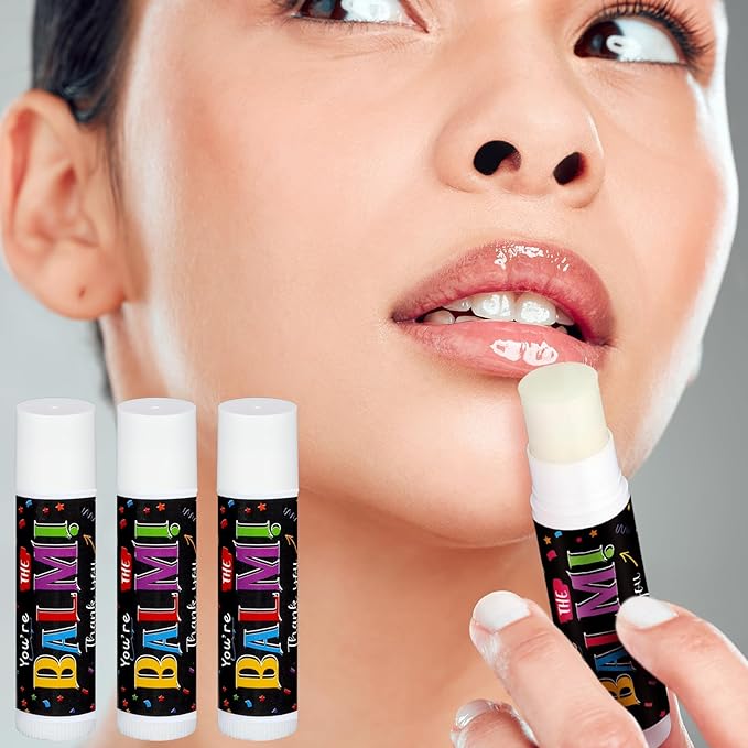 Dunzy 50 Sets Inspirational Gifts Lip Balm Bulk for Women Teachers Nurses Coworkers Friends Mother Employee Appreciation Gifts Bulk Thank You Small Gifts Lip Balm Gifts Party Gift Favors
