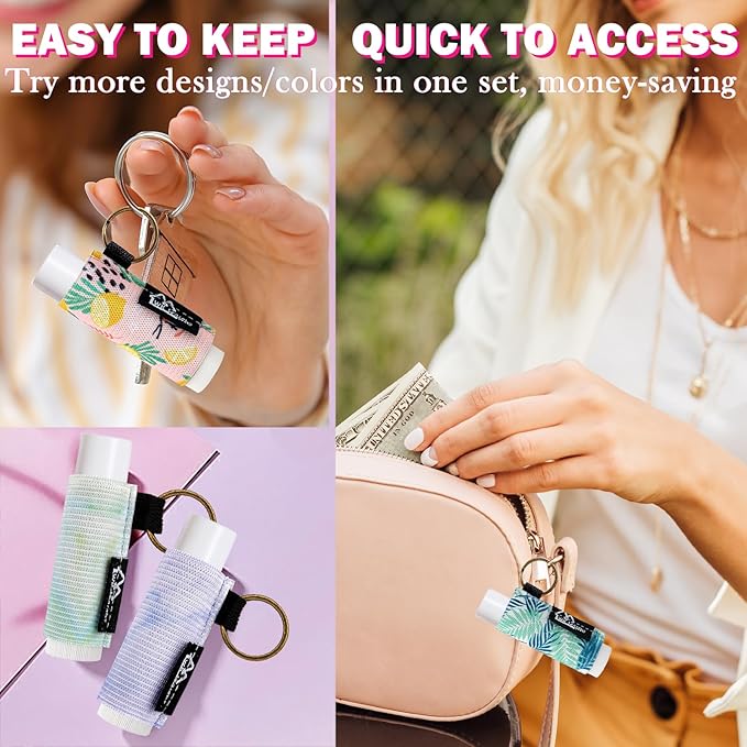WK IEASON Lip Balm Holder Keychain Bulk Chapstick Holder Key chain