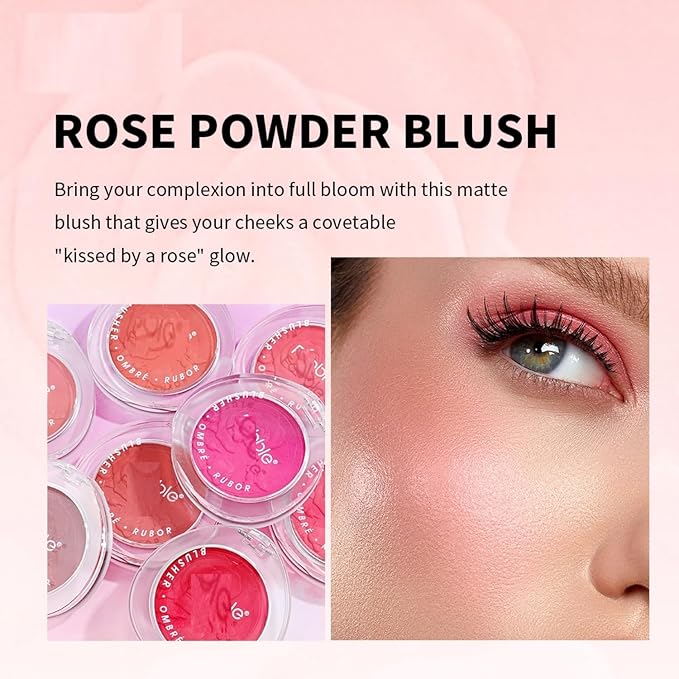 MAEPEOR Matte Face Blush 8 Colors Lightweight Natural Look Face Blush Long-Lasting and Highly Pigmented Powder Blush for Cheeks (Color 07)