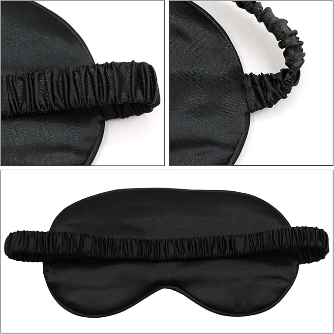 Personalized Eye Masks for Sleeping Add Photo Text Logo Name for Wedding Favor Satin Bachelorette Bridesmaid Gift Solid Black