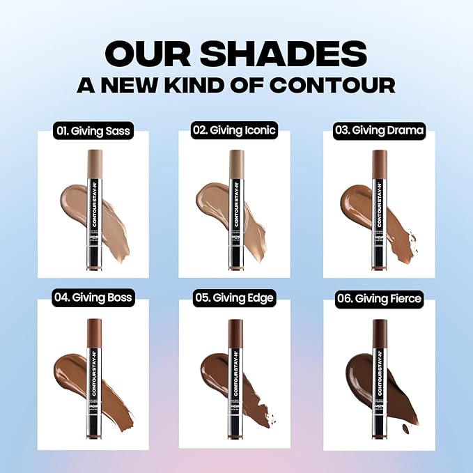 Sacheu Liquid Contour STAY-N Long Wear Cream Contour Makeup — Long Lasting, Blendable, & Lightweight Formula — Vegan & Cruelty-free, Giving Boss